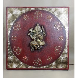Tableau Ganesh Rouge et Or - 60x60 - TB045