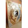 Tableau Carpe Koï Ying Yang Crème et Or / Argent - 60x60 - TB044