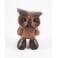 Chouette coloré sculpté en bois de Suar 8 x 5