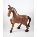 Cheval au Pas sculpté en bois de Suar - 38x29 (Droit)