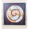 Tableau Spiral Noir et Or / Argent - 30X30 - TB055