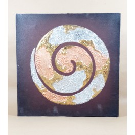 Tableau Spiral Noir et Or / Argent - 30X30 - TB055