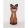 Petit chat sculpté en bois de Suar N°3