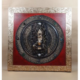 Tableau Bouddha Rouge et Or - 60x60 - TB062