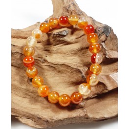 Bracelet de Pierres d'Agate Flamme - 8 mm