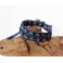 Bracelet Ethnique 2 Tours Bleu et Cristaux Noir - BR079