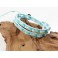 Bracelet Ethnique 2 Tours Bleu, Cristaux et Oeil de Chat, - BR080