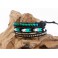 Bracelet Ethnique 3 Tours Noir, Perles et Chrysocolle - BR081