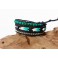 Bracelet Ethnique 3 Tours Noir, Perles et Chrysocolle - BR081