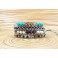 Bracelet Ethnique 4 Tours Gris, Perles et Pierres semi Précieuses - BR086