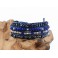 Bracelet Ethnique 4 Tours Bleu, Cristaux et Pierres - BR087