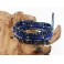 Bracelet Ethnique 4 Tours Bleu, Cristaux et Pierres - BR087