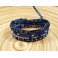 Bracelet Ethnique 4 Tours Bleu, Cristaux et Pierres - BR087