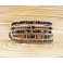 Bracelet Ethnique 5 Tours Beige, Cristaux et perles de laiton - BR092