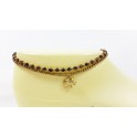 Bracelet de cheville avec perles de laiton et Pierre Oeil de Tigre - BRC001