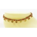 Bracelet de cheville avec perles de laiton et Cornaline - BRC007
