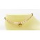 Bracelet de cheville avec perles de laiton et Quartz Rose - BRC008