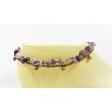 Bracelet de cheville avec perles de laiton et Améthyste - BRC009