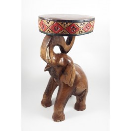 Guéridon éléphant sculpté en bois de Suar