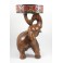 Guéridon éléphant sculpté en bois de Suar