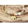 Bracelet Ethnique en laiton et Pierres Multicolores - BR093