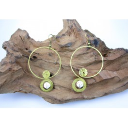 Boucles d'oreilles en Laiton et Howlite - BC026