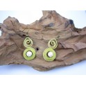 Boucles d'oreilles en Laiton et Howlite - BC031