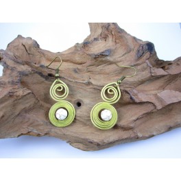 Boucles d'oreilles en Laiton et Howlite - BC031