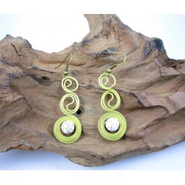 Boucles d'oreilles en Laiton et Howlite - BC034