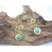 Boucles d'oreilles en Laiton et Howlite Bleu - BC041