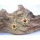 Boucles d'oreilles en Laiton et Howlite Rouge - BC045