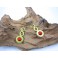 Boucles d'oreilles en Laiton et Howlite Rouge - BC052