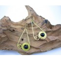 Boucles d'oreilles en Laiton et Onyx - BC059