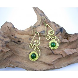 Boucles d'oreilles en Laiton et Aventurine - BC076