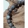 Bracelet de pierre Obsidienne "Flocon de Neige Rouge" 8 mm