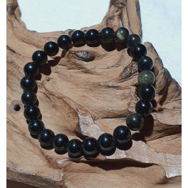 Bracelet de pierre Obsidienne oeil céleste 8 mm