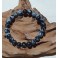 Bracelet de pierre Obsidienne "Flocon de Neige" 8 mm