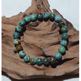 Bracelet de pierre Turquoise d'Afrique 8 mm