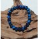 Bracelet de pierre Oeil de Tigre Teinté Bleu Clair 8 mm