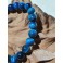 Bracelet de pierre Oeil de Tigre Teinté Bleu Clair 8 mm