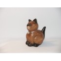 Petit chat sculpté en bois de Suar - N°23