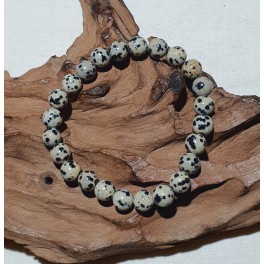 Bracelet de pierre Jaspe Dalmatien 8 mm