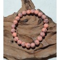 Bracelet de pierre Howlite teinté rose 8 mm