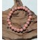 Bracelet de pierre Howlite teinté rose 8 mm
