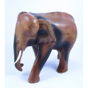 Eléphant sculpté en bois de Suar 23X22