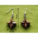 Boucles d'oreilles en noix coco "Fleur"