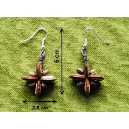 Boucles d'oreilles en noix coco "Fleur"