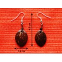 Boucles d'oreilles en noix coco "Ovale"