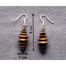 Boucles d'oreilles en noix coco "Bougri"