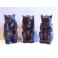 3 Singes noir de la sagesse sculpté en bois de Suar